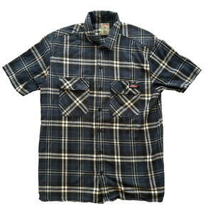 Genuine Dickies Men's Button Up Shirt Blue Medium 100% Cotton